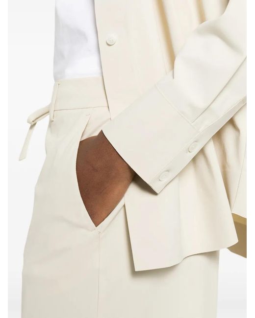 Max Mara White Drawstring Palazzo Pants