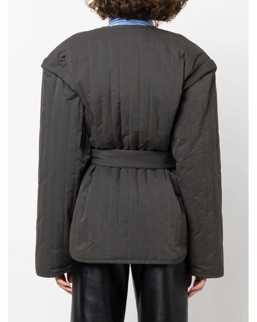 Nanushka Black Quilted Detachable-Sleeve Jacket