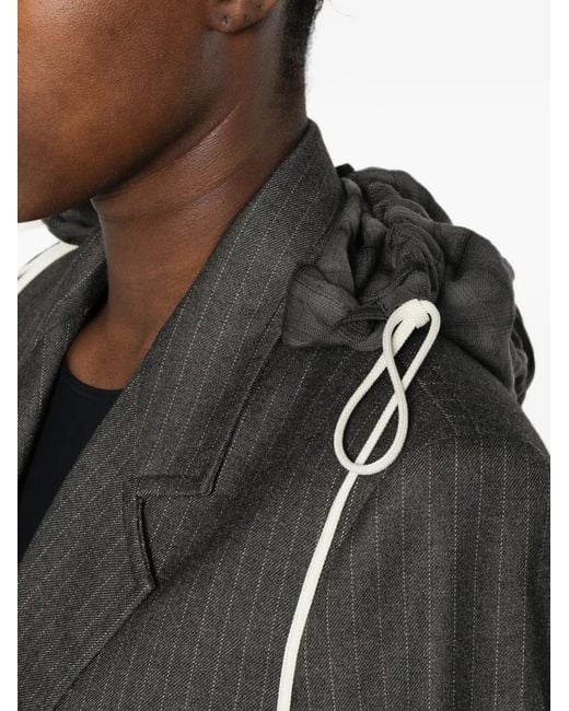 Song For The Mute Gray Pinstripe Hooded Jacket