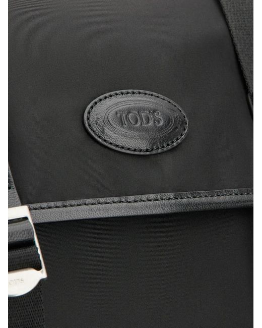 Tod's Black Buckle-Strap Backpack for men