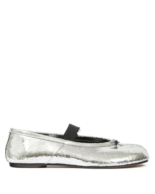Maison Margiela White Leather Ballet Flats