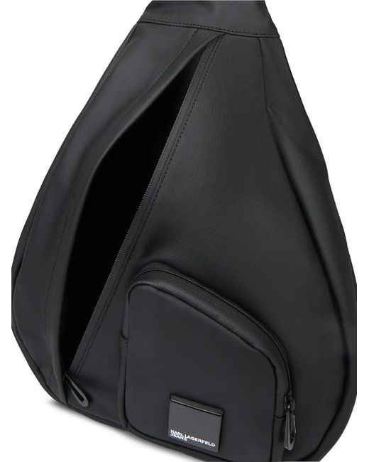 Karl Lagerfeld Black Extra Large Venture Messenger Bag for men