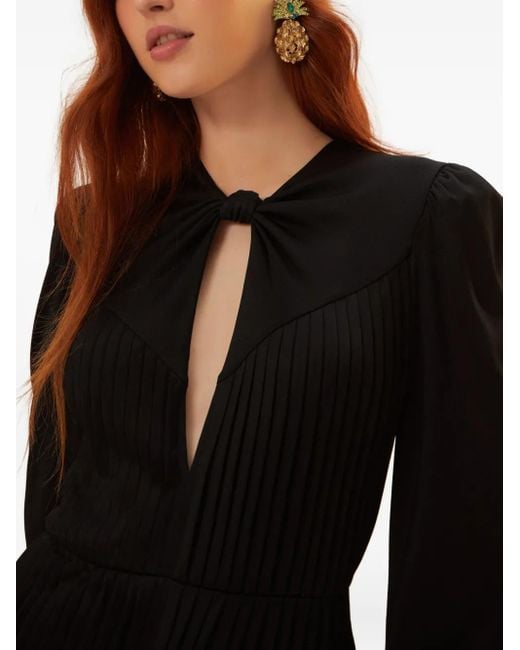 Farm Rio Black Pleated Keyhole Jumpsuit