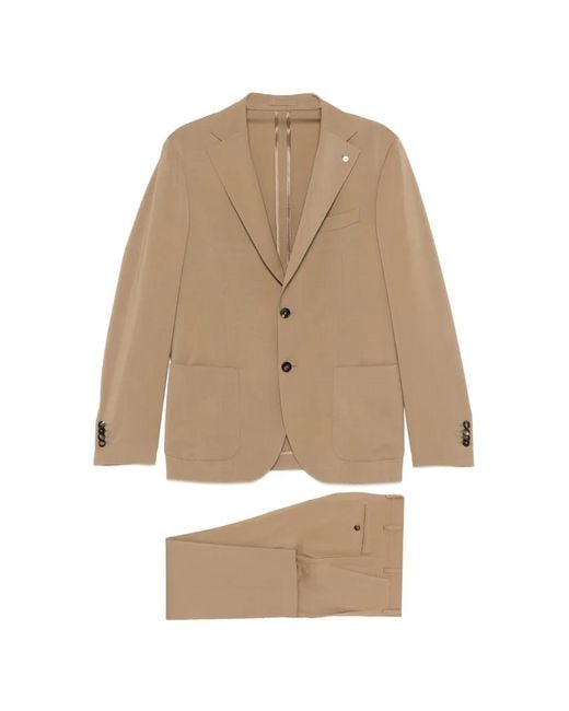 Luigi Bianchi Natural Single-Breasted Suit for men