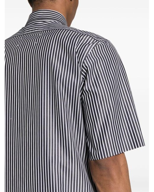 Chemise rayée à logo brodé Maison Margiela pour homme en coloris Gray