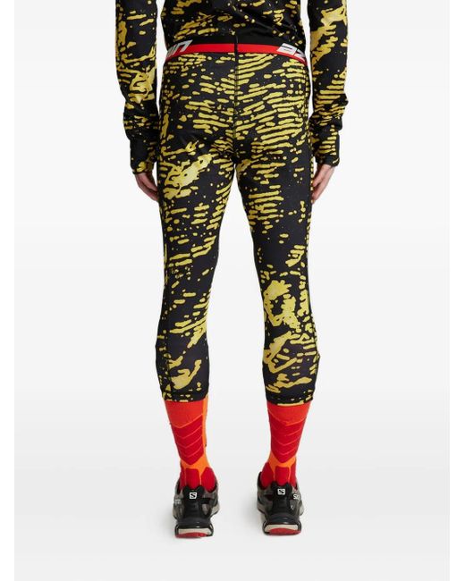 Aztech Mountain Green Printed Performance Leggings for men