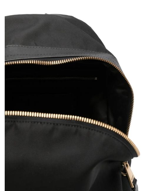 Moschino Black Logo-Plaque Backpack