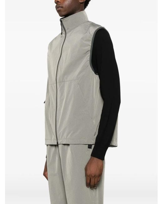 Goldwin Gray Zip-Up Ripstop Vest for men