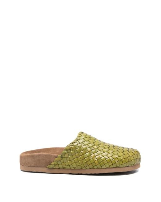 Dragon Diffusion Green Woven Mules