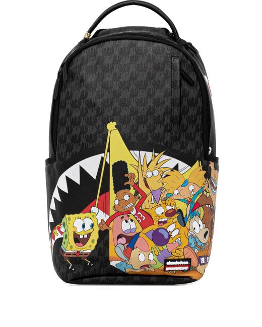Sprayground Black Nickelodeon-Print Backpack