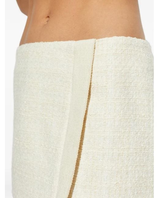 Balmain Natural Tweed Wrap Mini Skirt
