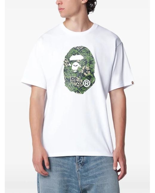 A Bathing Ape White Palm Resort T-Shirt for men
