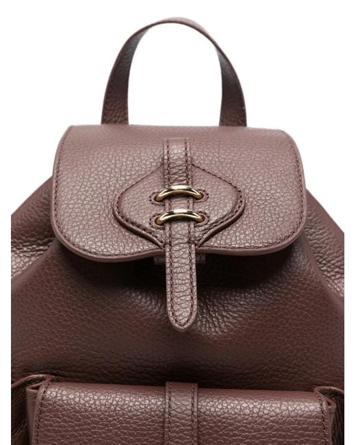 Coccinelle Brown Medium Pebbled Leather Backpack