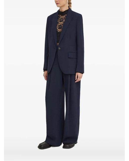 Day Birger et Mikkelsen Blue Single-Button Suit Jacket