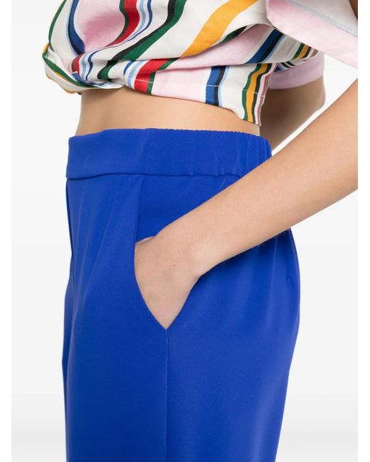 P.A.R.O.S.H. Blue Cady Cuffed Trousers