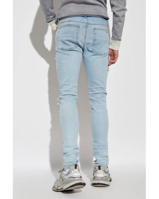 Amiri Blue Sky Bandana Motif Skinny Jeans for men