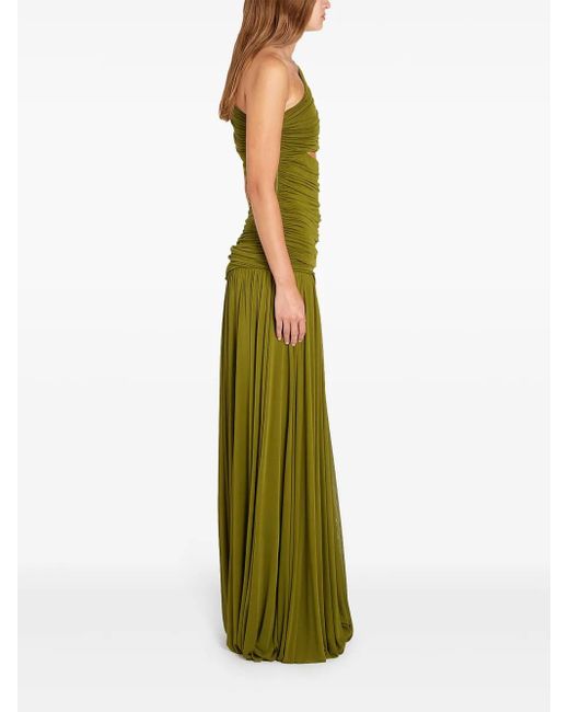 mens green button down dress shirt Kevan Jon Eugenia Satin Long Asymmetric Dress, Green main image 0