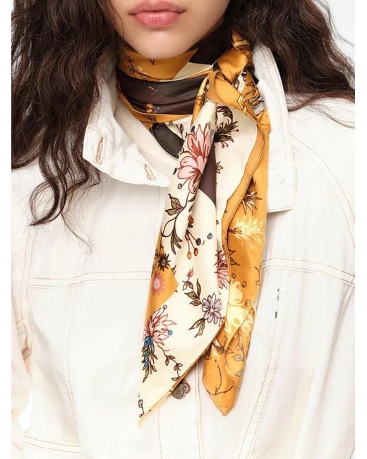 Bimba Y Lola Metallic Patchwork-Schal Mit Ockermotiv