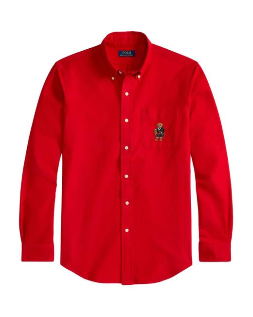 Polo Ralph Lauren Red Polo Bear Pocket Shirt for men