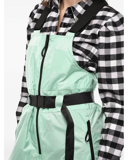 Woolrich Green Shelter Check Ski Overalls