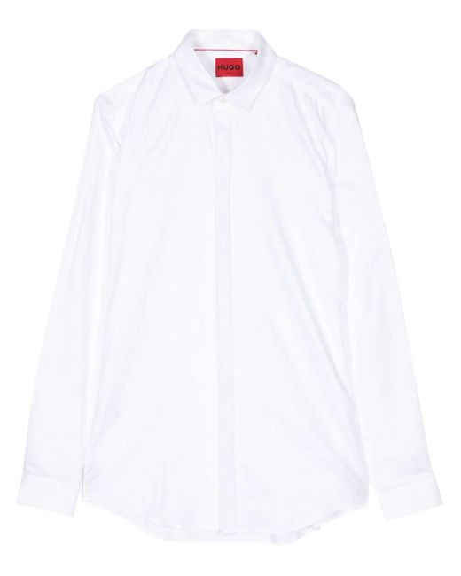 Chemise en coton à design uni HUGO pour homme en coloris White