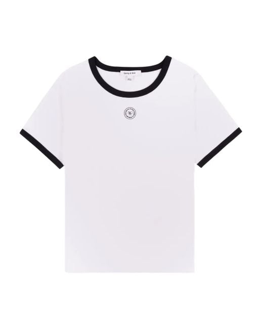 Camiseta de algodón Sporty & Rich de color White
