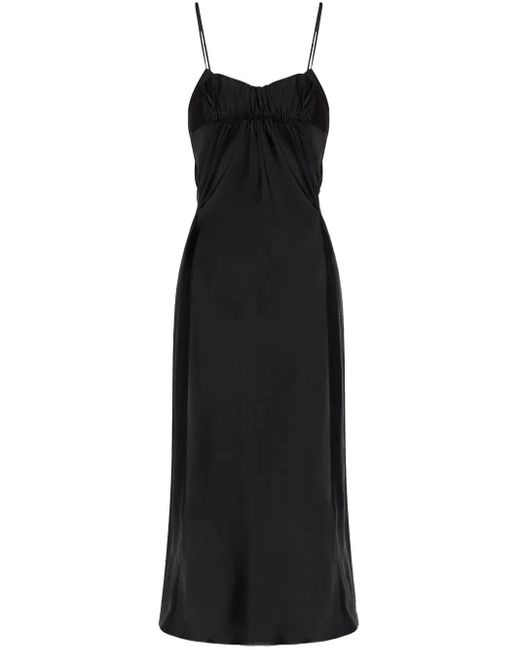 Jil Sander Black Bustier-Midikleid Mit Raffungen
