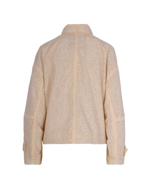 Pinko Natural Rhinestone Flap Jacket