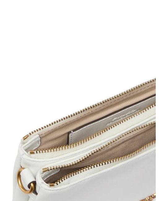 Pinko Gray Mini Sac À Main Double En Cuir