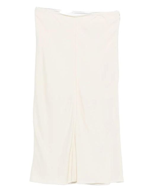 AMI Split-front Skirt White