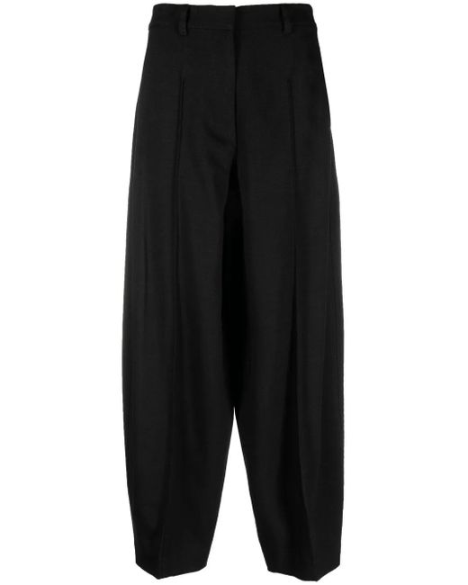 Stella McCartney Black Pleat-Detail Tailored Trousers