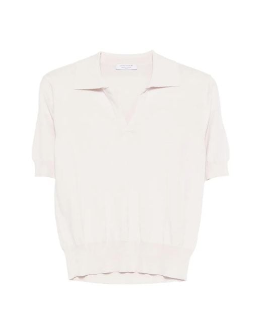 Daniele Fiesoli White V-Neck Collared Top