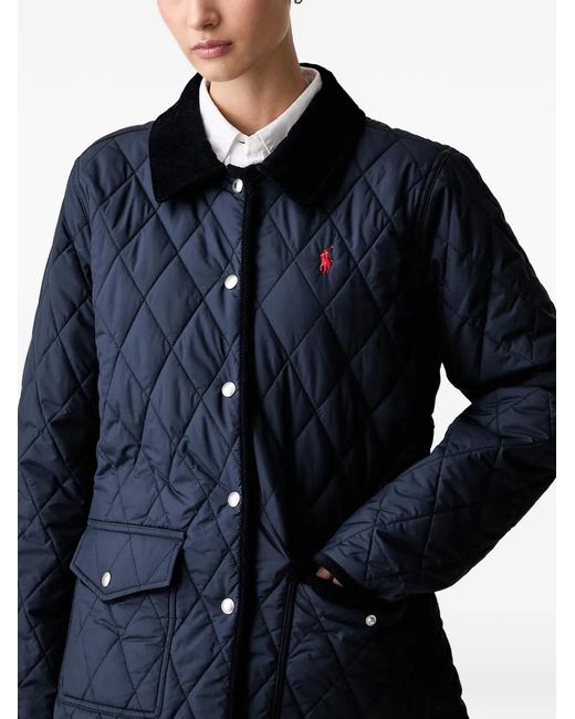 Polo Ralph Lauren Blue Quilted Corduroy-Collar Jacket