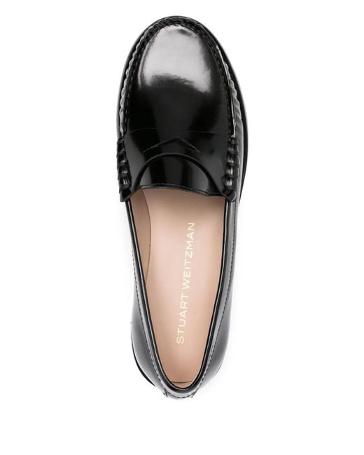 Stuart Weitzman Black Leather Loafers