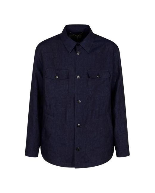 Chaqueta Con Bolsillos Con Solapa Canali de hombre de color Blue