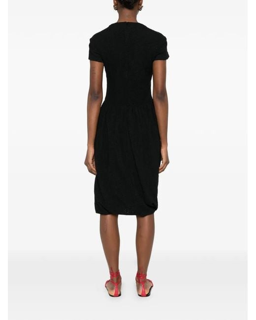 Jil Sander Black Textured Midi Dress
