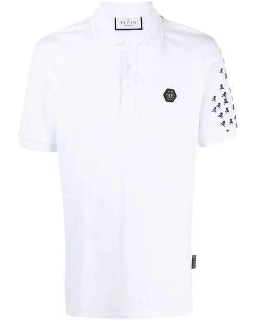 Polo Skull And Bones di Philipp Plein in White da Uomo