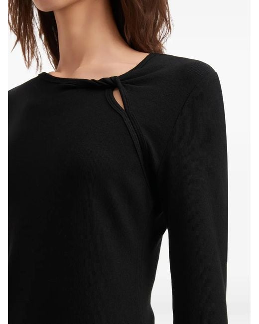 B+ AB Black Twisted Cut-Out Top