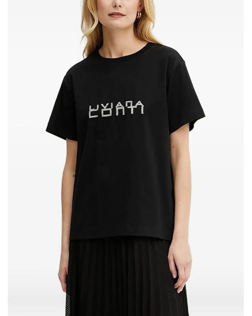 T-Shirt Con Logo Ricamato di Liviana Conti in Black