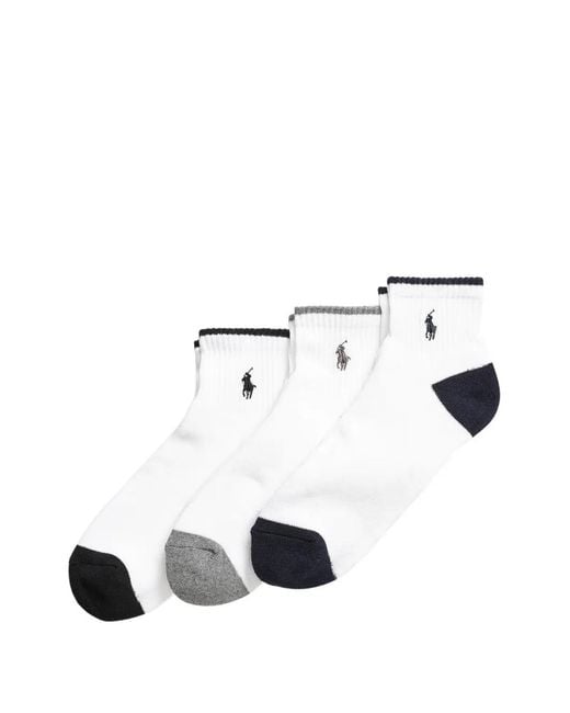 Polo Ralph Lauren White Logo Socks Set (Set Of Three) for men