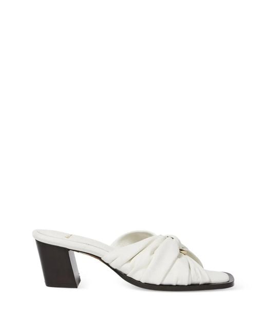 Paul Smith White Monivae Ruched Ring-Detail Sandals