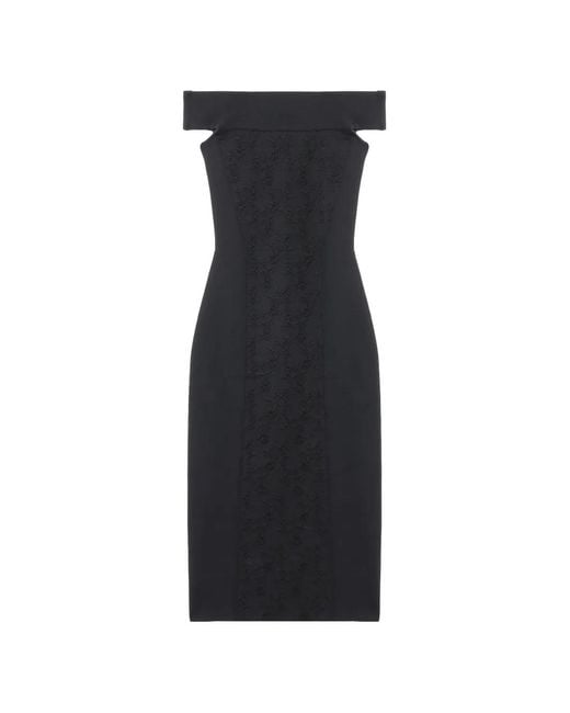 McQueen Black Robe À Épaule Dénudées