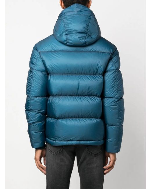 Paul & Shark Blue Logo-Patch Padded-Design Jacket for men