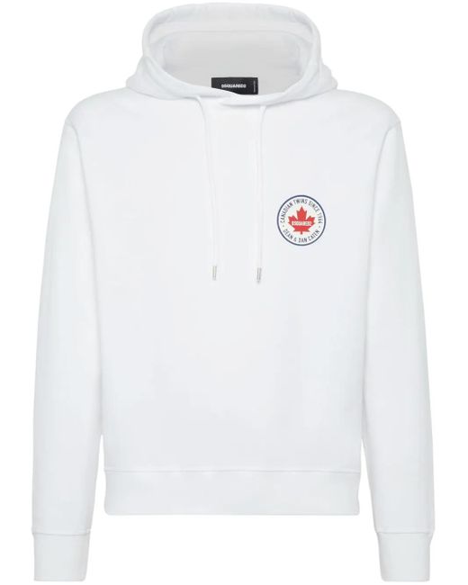 DSquared² White Cotton Hoodie for men