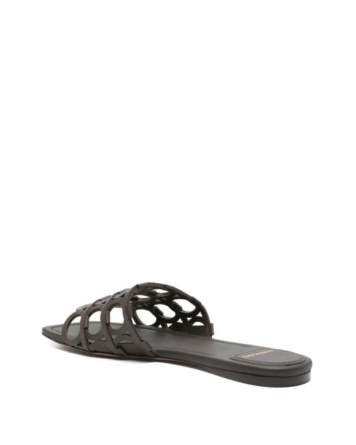 Ferragamo Black Gancini Slides