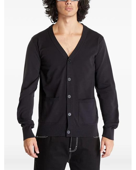 Urban Classics Black V-Neck Patch-Pocket Cardigan for men