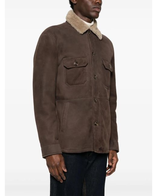Barba Napoli Brown Suede Jacket for men