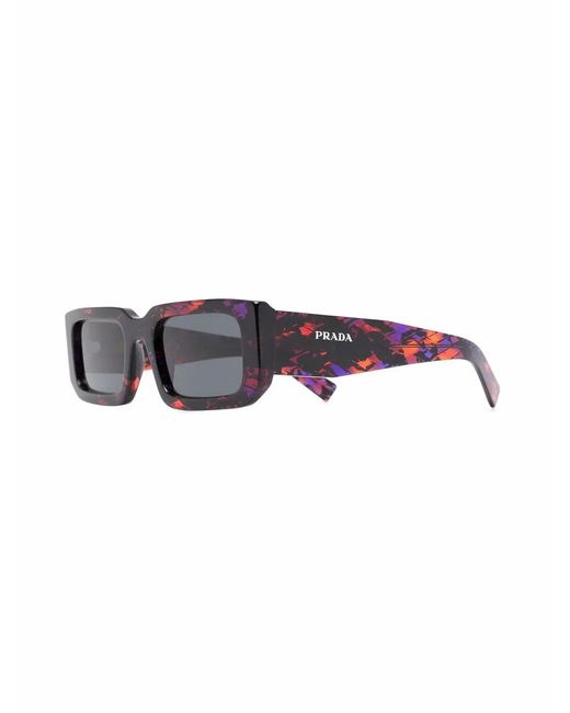 Prada Black Lunettes De Soleil À Monture Effet Écaille De Tortue for men
