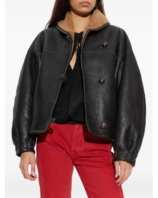 Isabel Marant Black Charina Shearling Jacket