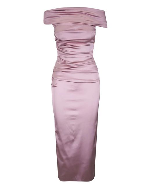 Talbot Runhof Purple Satin Dress